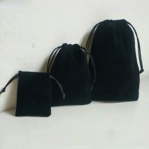 100pcs Custom LOGO Printed Black Velvet Bag Drawstring Gift Pouch for Jewelry Mobile Phone Retail Packaging Organizer Bags