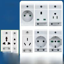 DIN Rail Socket AC30 Modular Mount UK US FR EU AU IT Type 250V 16A Industrial Socket  AC Power Socket