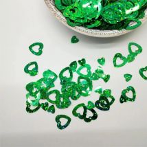 50g 12mm Flat Love Heart Sequins For Crafts Sewing Accessories 2pc Set DIY Wedding Confetti Laser Green