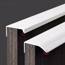 White Hidden Cabinet Pulls Drawer Knobs Long Pull Hidden Handles Aluminum Alloy Kitchen Cupboard Furniture Hardware Cabinet Knob