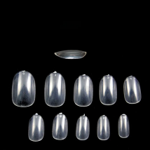 1bags/lot 500pcs 10 Sizes Abs Fake False Artifical Short Oval Round Clear Full Cover Nail Art Tips Acrylic Manicure Salon Tools