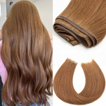 Isheeny Straight Long Tape Weft Hair 12"-22" Invisible PU Skin Weft Human Hair Extensions Natural Inject Hair Bundles 80-100g