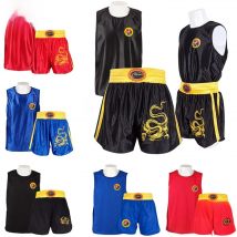 Muay Thai Shorts MMA T Shirt Kungfu Wushu Clothing Martial Arts Sanda Rashguard Boxing Pants Men Women Kids Performance Costume