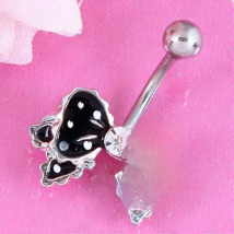 Bow belly button ring fashion navel bar body piercing jewelry 14G Surgical Steel nickel-free