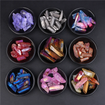 Natural Quartz Stick Beads Top Drilled Rainbow Crystal Loose  Point Beads For Jewelry DIY Healing Hairpin Wedding Halloween Gift