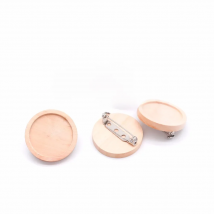 10pcs Lot Fit 20 25 30 40mm Blank Wood Cabochon Brooch Base Settings Round Bezel Tray Diy Brooches Pin Backs for Jewelry Making