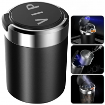 Car Ashtray with LED Light Portable Car Ash Holder Large Capacity Sealed Car Cigarette Ashtray Container Easy To Clean Universal