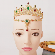 Moroccan Bridal Jewelry Set Wedding Bridal Crown Crystal Pendant Necklace Elegant Ladies Hair Jewelry Necklace Free Shipping