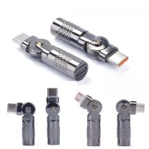 USB Type-C 180 Degree Rotating Adapter Type C Male To Micro USB Female Connector Converter 27W 60W Fast Charger Data Cable Cord