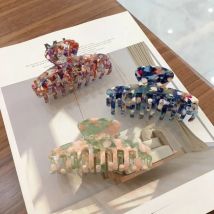 2023 New INS Korean Accetate Print Acrylic Hairpins Hair Clip Crab Hair Claws Clamp For Women Hair Accessories Headdress