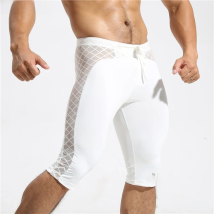 GANYANR Running Tights Men Compression Gym Leggings Fitness Basketball Sexy Sport Jogging Training Athletic Yoga Shorts Workout