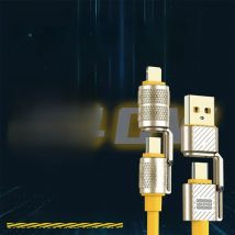 240W 4-in-1 Super Fast Charging Data Cable Type-C To Type-C Zinc Alloy Cable For iPhone 16 15 Samsung Huawei Xiaomi