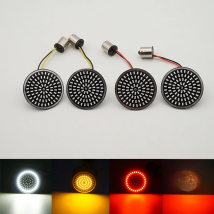 2PCS  Motorcycle Led Turn Signals Kit For Harley Road Glide Touring Sportster With 1156 1157 Base White/Amber Led Turn Signal