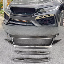 FOR CIVIC FC JS  N1 STYLE CARBON FIBER GLASS FRONT GRILL TRIM BODY KIT FOR CIVIC FK7 FK8 TYPE-R FRP FRONT BUMPER GRILLS RACING