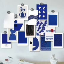 Ins Klein Blue Nordic Abstract Art Postcard Diy Decorative Card Background Room Wall Stickers Aesthetic Photo Props 15 Sheets