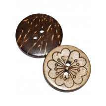 Natural Laser Flower Coconut Shell Buttons, Sewing Accessories Clothes Decorative Wood Button, 2 Holes 15PCs, 30PCs, 50PCs, 20mm