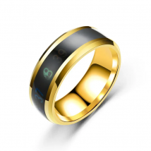 Fashion Intelligent Thermometer Ring Temperature Measuring Simple Creative Stainless Steel Couple Wedding Rings Jewelry