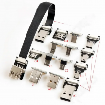 FFC Type-C Mini Micro USB Extension Ribbon Cable For Raspberry Pi Soft flexible FPC charge FPV Brushless Handheld Gimbal monitor