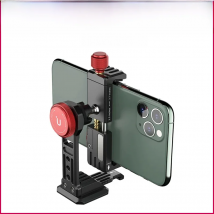 Ulanzi ST-14 Iron Man III Vertical Shooting Metal Smartphone Mount Holder Cold Shoe Tripod Mount for LED Light Mic Vlog Mount