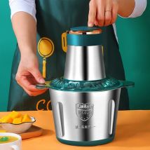 Picadoras de carne eléctricas, trituradora de alimentos de 2L, rebanador de verduras multifuncional de acero inoxidable, procesador, picadora, batidoras de cocina