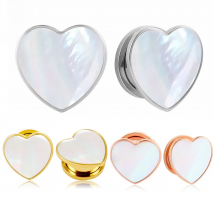 Casvort 2PCS Fashion Heart Conch Ear Tunnels Plugs Body Jewelry Elegant  Ear Gauges Piercing Stretchin Women Gift Expander
