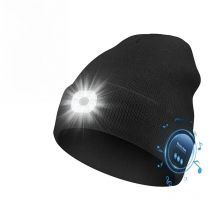 Beanie Bluetooth Wireless Stereo Headset Fashion Warm LED Hat Rechargeable Music Player With MIC Support Dimming LED Light