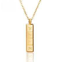 AMORUI Xanax-Vertical Pill Bar Pendant Necklace ID Stainless Steel Women Choker Chain Necklaces Gold Silver Color Jewelry