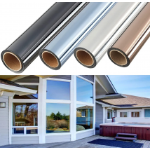 One Way Mirror Window Privacy Film Daytime Anti UV Sun Blocking Heat Control Reflective Window Tint for Home Office Living Room