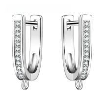 Fast Shipping New 925 Sterling Silver Jewelry Fittings Women Wedding Earrings With Full Austrian Crystal Micro Inlay Top Sale