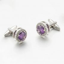 VAGULA Cufflinks Top Luxury Brand Gemelos gift Party Wedding Suit Shirt Button Purple Crystal Cuff links 715
