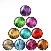 New Colorful water Wavy Patterns 10pcs 12mm/18mm/20mm/25mm Round photo glass cabochon demo flat back Making findings