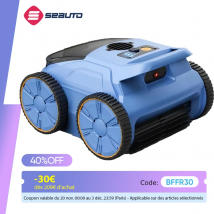 Aspirapolvere per piscina Seauto, 3 modalità per piscine interrate e fuori terra fino a 2150 mq. Ft., Dura fino a 150 minuti, doppio motore brushless da 180 W