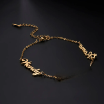 Sipuris Custom Multi-Name Bracelet Stainless Steel Personalized Gold Color Name Bracelet For Family Couple Gift Fashion Jewelry