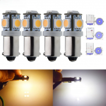 4Pcs BA9S T11 T4W BAX9S H6W BAY9S H21W Bayonet LED Lamp Warm/White Car Motor Instrument Panel Dash Gauge Light Bulbs 6V 12V 24V
