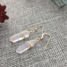 Natural Raw Quartz Crystal Point Earrings Matte Healing Gorgeous Witch Jewellery Fashion Wedding Women Gifts Beautiful 2021 New