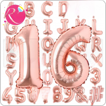 16 inch rose gold letter aluminum film balloon number digital balloon set wedding baby shower birthday party decoration balloon