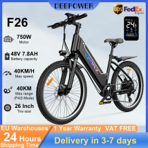 DEEPOWER 750W bicicleta eléctrica 48V 7.8Ah batería extraíble bicicleta eléctrica para adultos pantalla LED bicicleta eléctrica para viajeros urbanos para hombres y mujeres