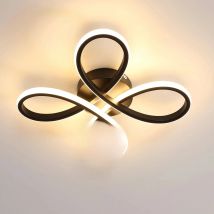 Modern LED Ceiling Lamp,30W Black Modern LED Ceiling Light,Creative Flower Shape Design,3000K LED Ceiling Light for Bedroom