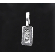 Lovely 50 Silver Color Tag Glue on Bail 21x7mm (B10703)