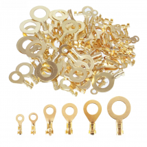 100PCS Open Barrel Wire Crimp Copper Terminal Connerctor- Non-Insulated Ring Lugs Crimp Cable Connector