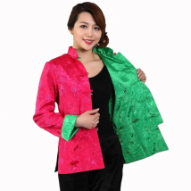 Novelty Two-side Women Jacket Coat Reversible Satin Outerwear Chinese Lady Traditional Kung Fu Clothing S M L XL XXL XXXL