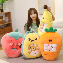 Hot 8pcs A Bag Of Fruit Toy Stuffed Soft Snack Pillow Plush Strawberry Avocado Banana Kids Toys Birthday Christmas Gift For Girl