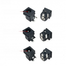 5pcs/lot PCB Mount 5.5 x 2.1/2.5 3.0 mm Female DC Power Jack Plug Socket Connector DC005 Black 5.5*2.1/2.5/3.0MM