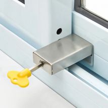 KAK Adjustable Window Lock Stopper Safety Locks for Kids and Pets Anti-theft Door Lock Non Punch Sliding Window Lock Hardware
