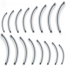 10Pcs/20Pcs/50Pcs G23 Titanium Curved Bar Parts Screw Barbell For Eyebrow Navel Piercing Post Only Piercing Accessories 14G 16G