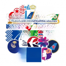 55Pcs/lot Waterproof Aviation Aircraft company LOGO Stickers Suitcase Fridge Phone Laptop Stikers Decal Sticker