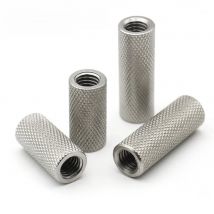 1-10pcs M2 M2.5 M3 M4 M5 toM16 304 Stainless Steel Adjustment Nut Extended Cylindrical Flat Head Knurled Hand Screw Nut Mesh Nut