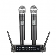 Wireless Microphone Handheld Dual Channels UHF Fixed Frequency Dynamic Mic For Karaoke Wedding Party Band Church Show