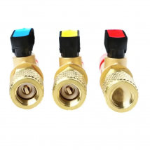 Brass Straight Ball Valve 1/4" Male To 1/4" Female SAE Refrigerant Charging Hoses A/C Manifold Accessories