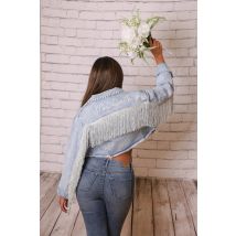 Denim Fransen Crop Jacke Braut Jean Frau personalisierte Hochzeit Braut Verlobungsgeschenk individuelle Braut Party Jacken mit Quasten